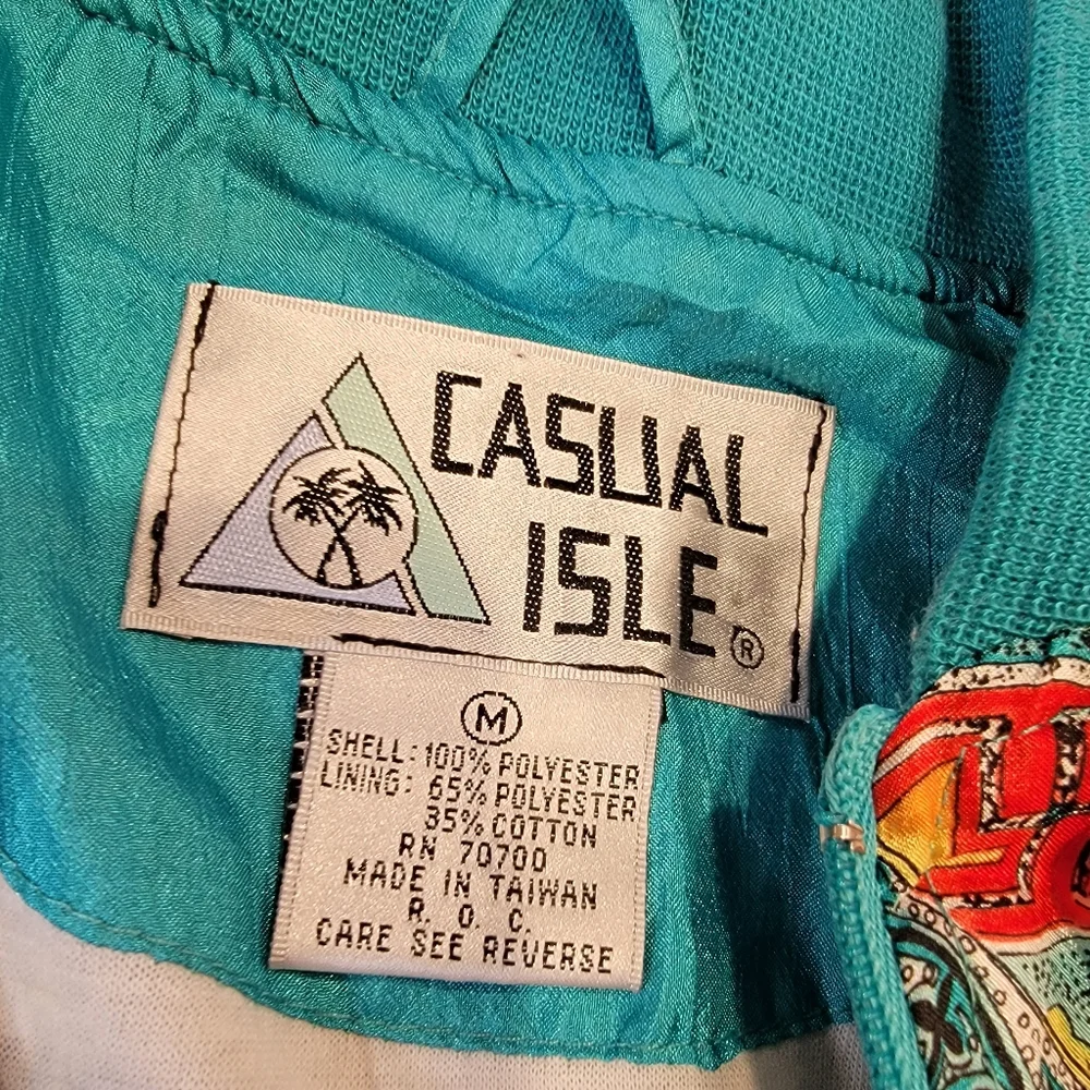 Vintage Casual Isle Dolman Sleeve Full Zip Printed Jacket 90s Y2K Size Medium